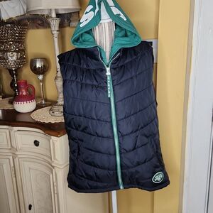 Wear by Erin Andrews black and green New York Jets vest women's size XXL